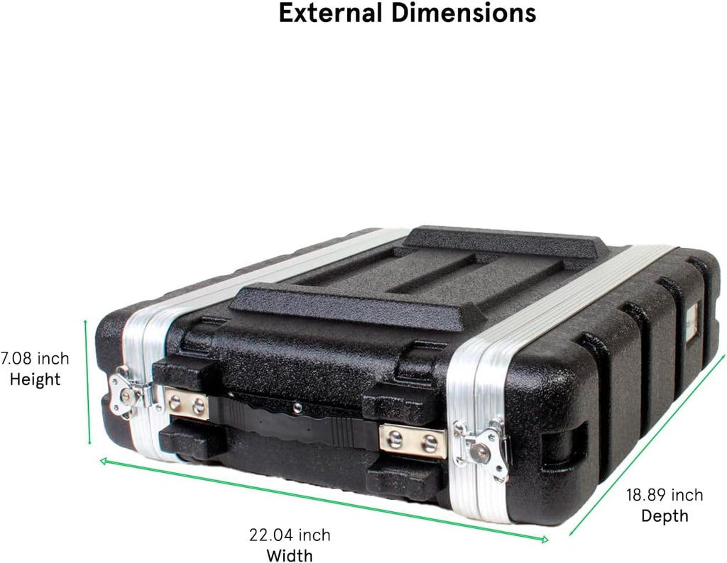 multicomp PRO 19' Rackmount Flight Case, 12' Depth, Stackable, ABS, Aluminum and Steel Construction (2U)