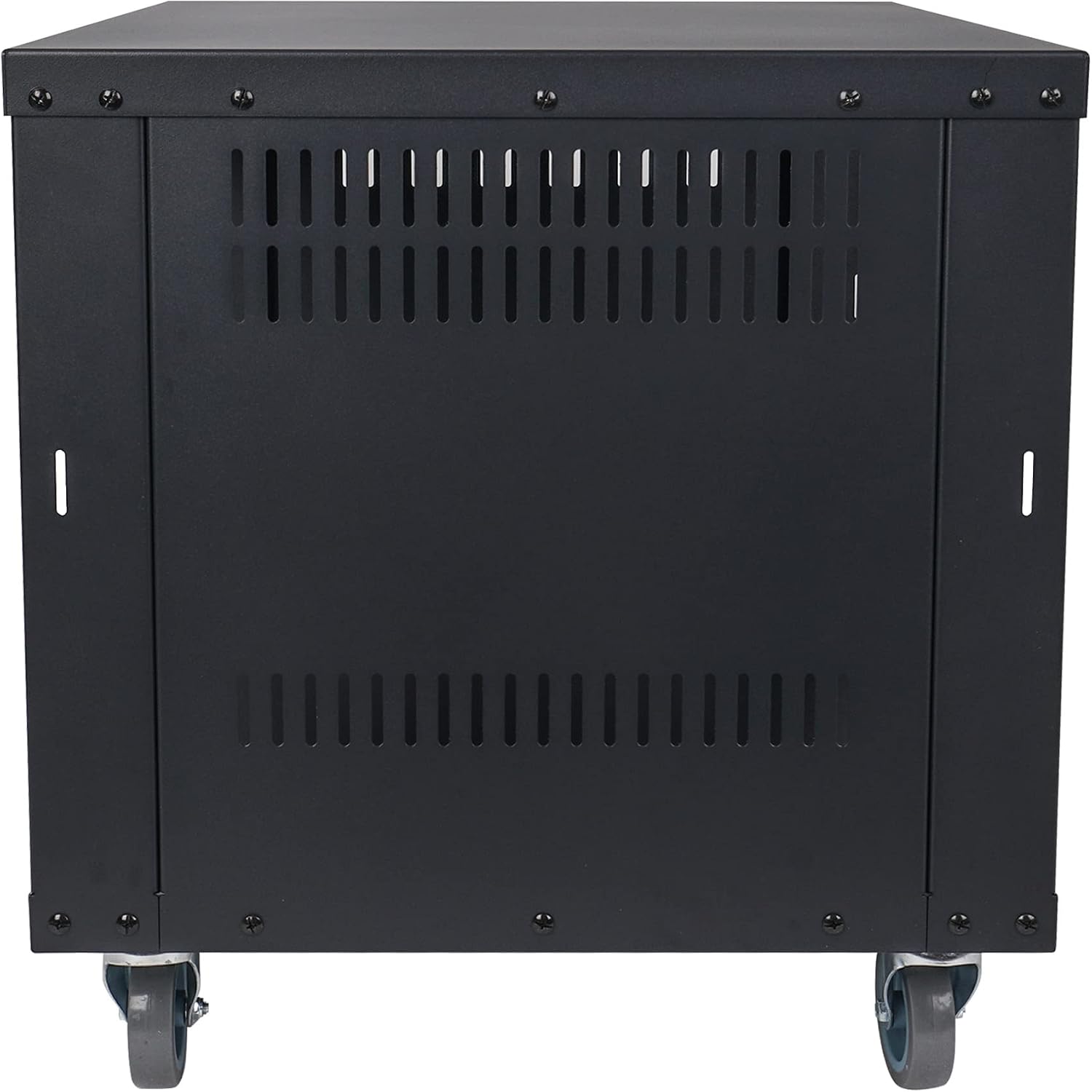 Sound Town 8U Universal Steel Rack, w/Mesh Doors, Locking Casters, Vented Side Panels for Audio Video, Server and Network Equipment (STRK-M8UWD)