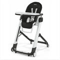 Peg Perego Siesta, Grow With Baby Folding High Chair & Recliner, Height Adjustable, Quick Clean & Easy Push Wheels For Babies & Toddlers, Made in Italy, Licorice (Black)