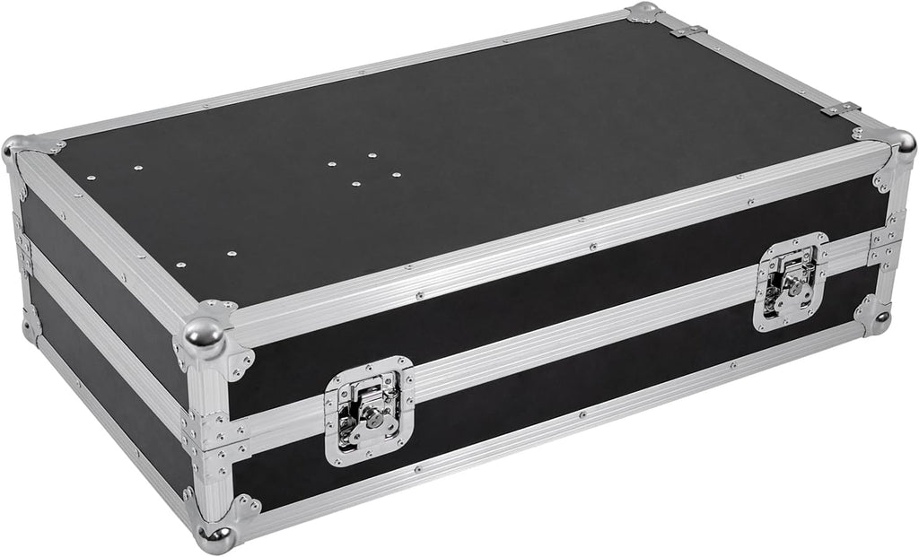 14U PA DJ Pro Audio Rack/Road ATA Case with 2 DJ Work Tables, Heavy-Duty Plywood Av Rack Case with Casters, Mobile 2 Tiers Studio Rack for Storing Electronic Equipment, Metal Corners