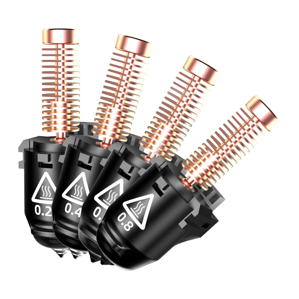 FLASHFORGE Adventurer 5M Series 3D Printer Nozzle Assembly, 3S Quick-Detachable Nozzle,Max 280℃ High Temperature & High Flow 32mm³/s Nozzle for Adventurer 5M/5M Pro 3D Printers（4pcs Nozzles Set）