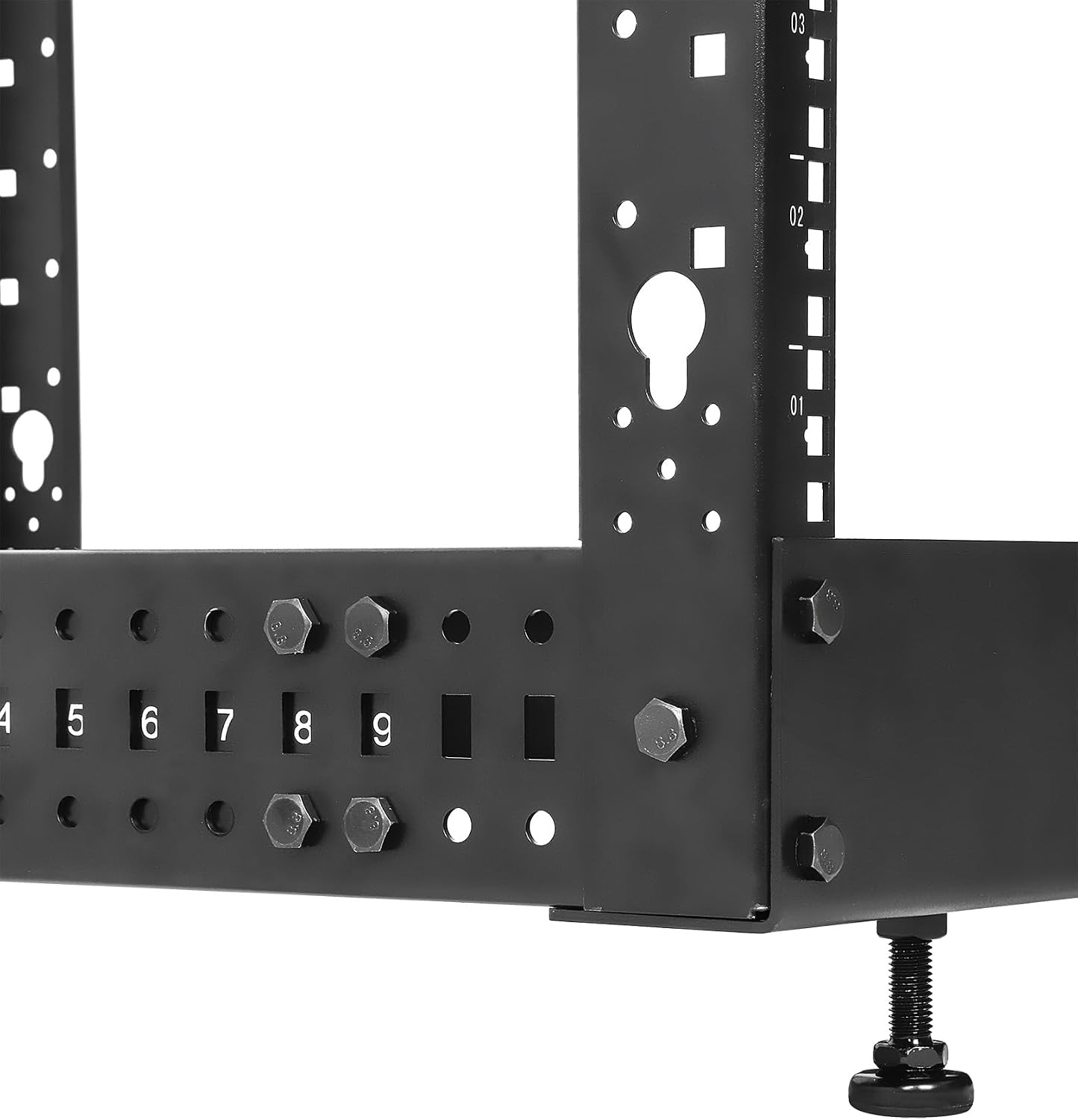 Intellinet 45U 19' 4 Post Open Frame Server Wall Mount Rack - Flatpacked, Antistatic Powder Coated Steel – for IT Network Equipment & AV Devices – 3 Yr Mfg Warranty – 716406