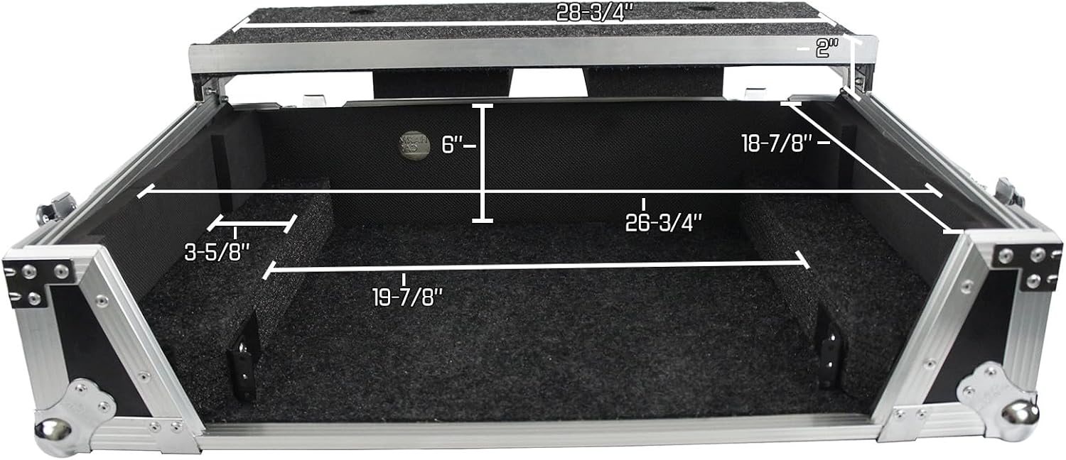 Harmony Audio Cases HCRNONE1UWLT Compatible With Rane One DJ Controller 1U Flight DJ Road Custom Case With Laptop Tray