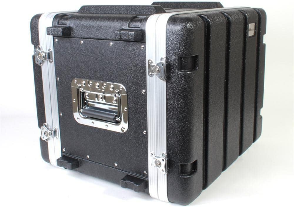 19' Rackmount Flight Case, 12' Depth, Stackable, ABS, Aluminum and Steel Construction (8U)