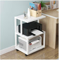 Printer Stand 3 Shelf Mobile Printer Stand Paper Organizer 3D Printer Media Cart, Printer Rack with 4 Swivel Wheels (Color: Black-a) (