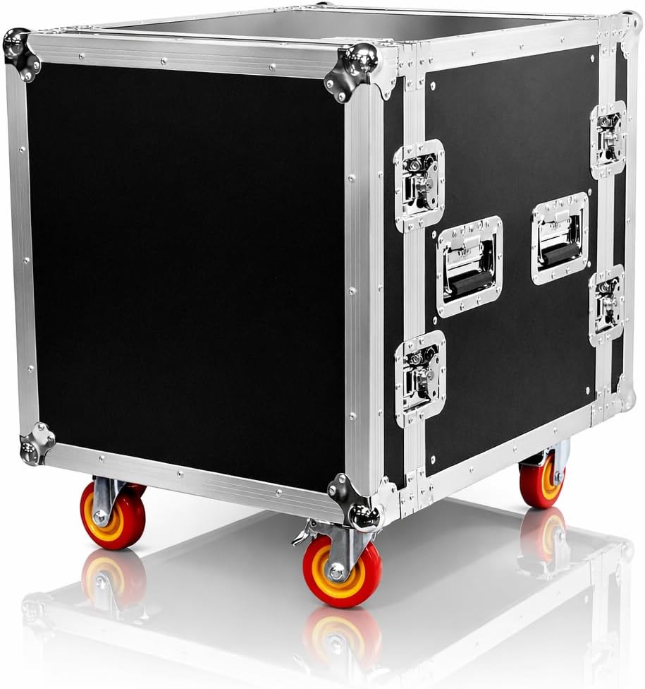 Seismic Audio SATAC12U 12U ATA Rack Case with Casters – Heavy Duty 19 Inch Road Rack for Amplifiers, Mixers, Wireless Systems