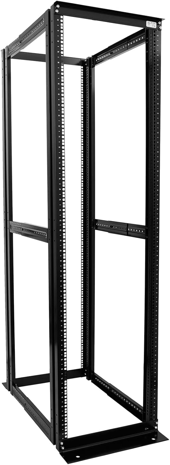 Server Rack 4 Post Open Rack Frame Rack Enclosure 19 Inch Adjustable Depth Aluminum (42U,82Inch Height)