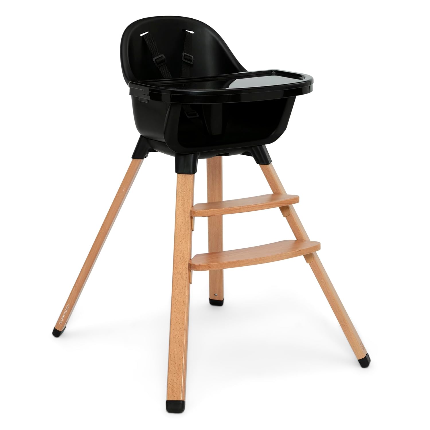 Delta Children - babyGap Otto 3-in-1 High Chair - High Chair Converts to Toddler Dinning Chair and Booster Seat - Dishwasher Safe Meal Tray - FSC-Certified Wood, Black