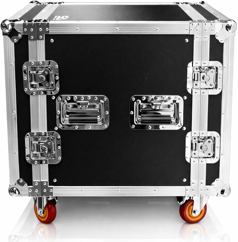 Seismic Audio SATAC12U 12U ATA Rack Case with Casters – Heavy Duty 19 Inch Road Rack for Amplifiers, Mixers, Wireless Systems