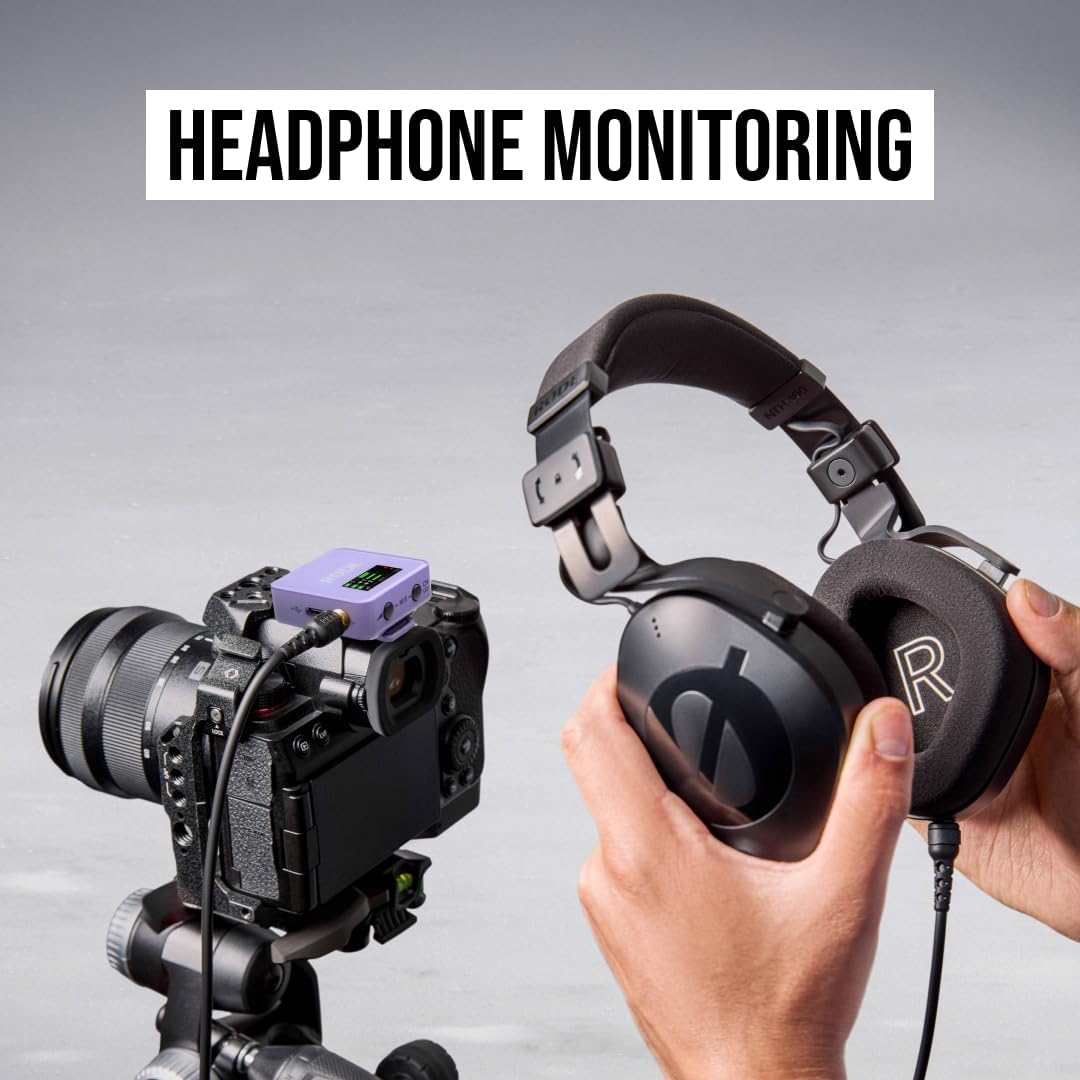 RØDE Wireless GO (Gen 3) – Compact Wireless Mic – Pristine Audio, 32-bit Float Recording, Automatic Level Control, for Phones, Cameras and Computers (Lilac)
