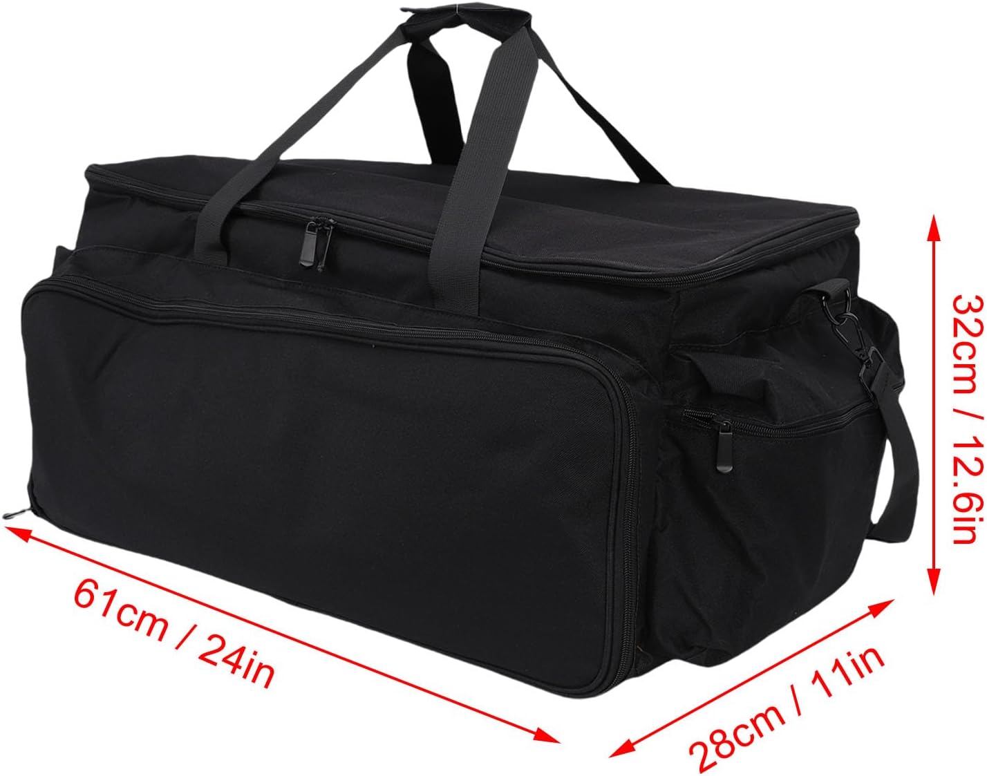 FOSA DJ Cable Bag, Large Capacity Multiple Pockets DJ Gig Bag with 6 Detachable Dividers, for Music Gear Accessories Equipment Mixer Turntable