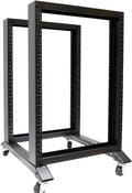 Open Rack 15U 4 Post Open Frame 19-Inch Data Network Desktop Server/Audio Rack
