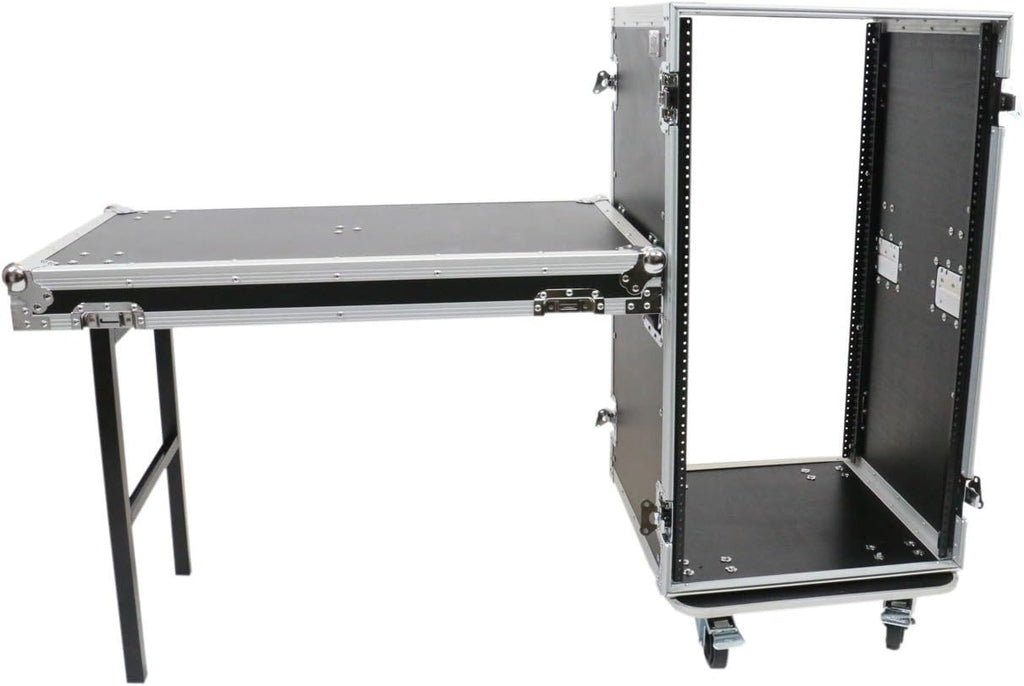 OSP Cases | ATA Road Case | 20-Space Amp Rack | 20' Deep | Standing Lid Table | RC20U-20SL