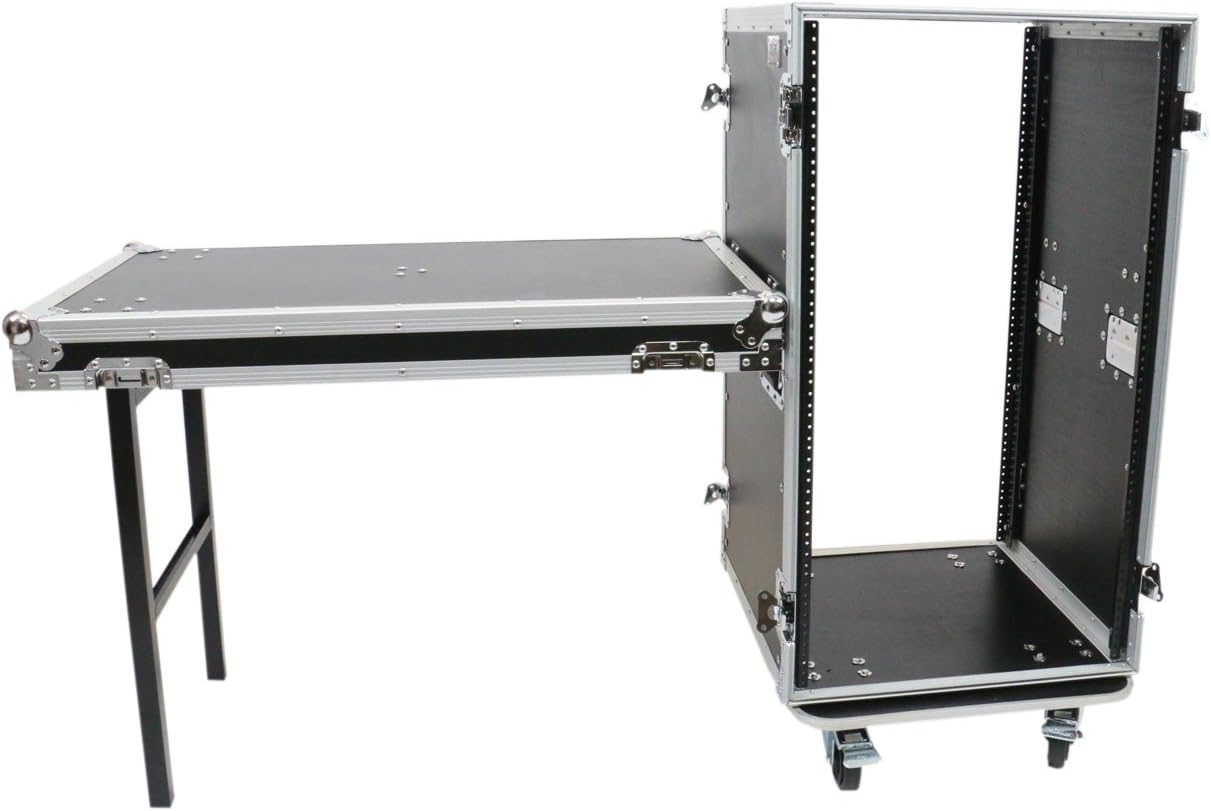 OSP Cases | ATA Road Case | 20-Space Amp Rack | 20' Deep | Standing Lid Table | RC20U-20SL