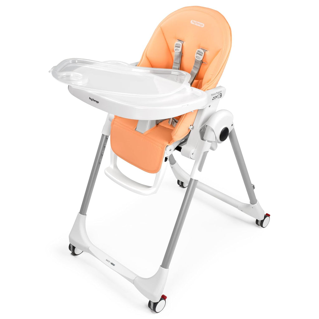 Peg Perego Prima Pappa Zero 3 - High Chair - for Children Newborn to 3 Years of Age - Made in Italy - Peach (Light Orange)