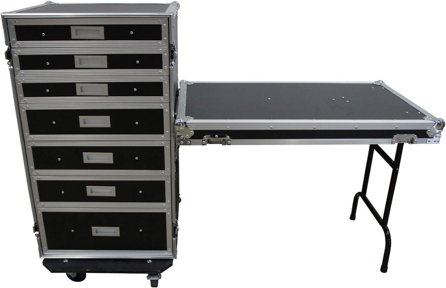 Harmony Audio Cases HC-drawerC Portable Rolling 7 Drawer Production Vendor Show Work Case Table