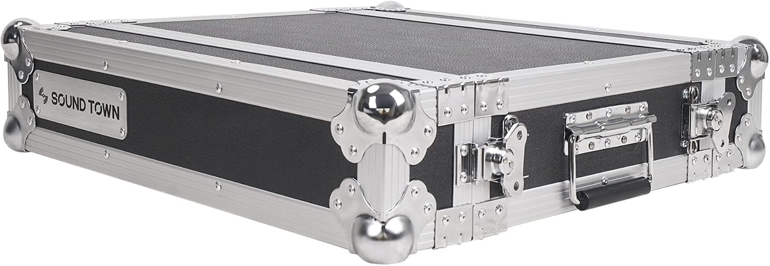 Sound Town 2U PA/DJ Rack/Road Case, 2-Space, with 16' Rackable Depth, Plywood, Metal Ball Corners - Pro Tour Grade (STRC-2U)