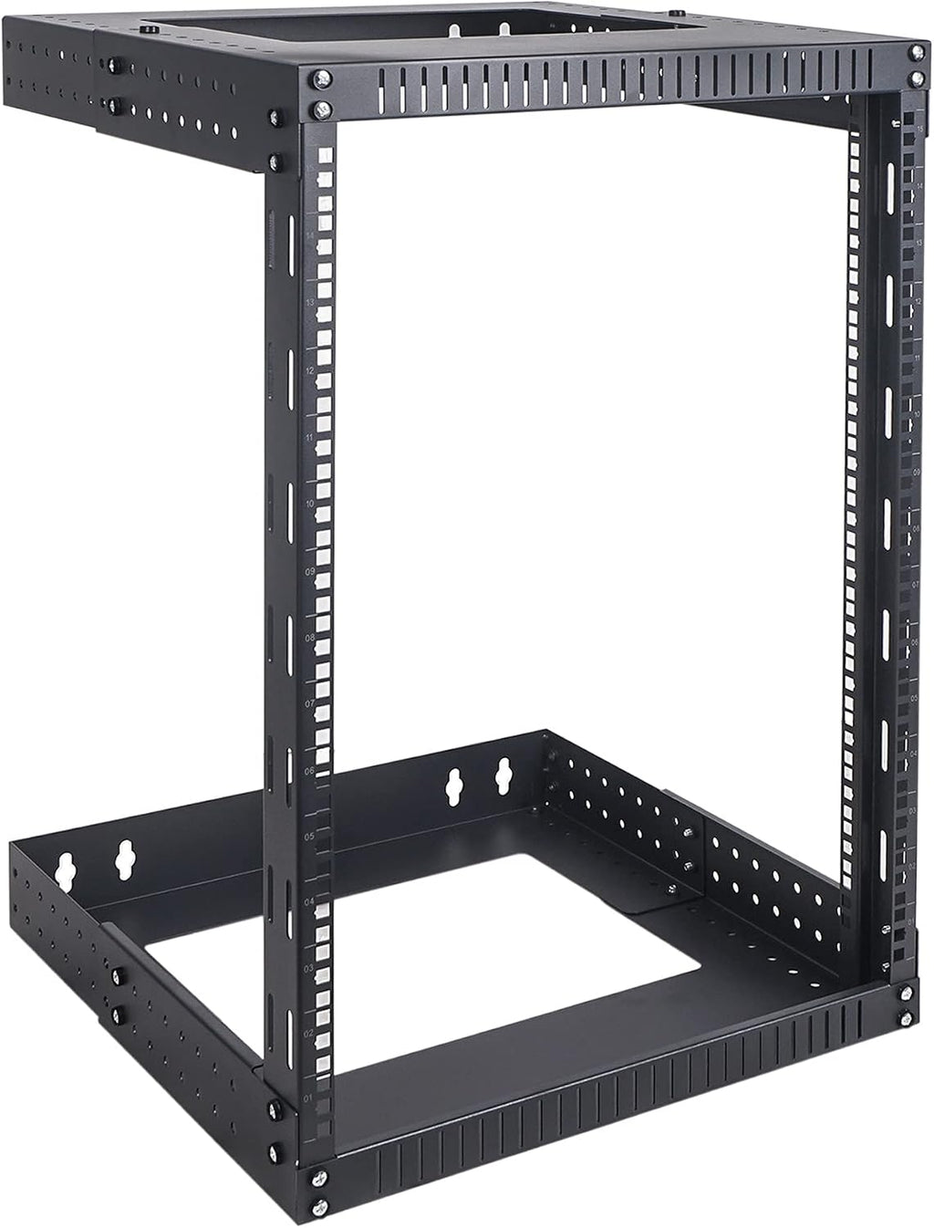 Sound Town 2-Post 15U Wall-Mount Open Frame Server and Network Equipment Rack with Adjustable Depth 12'-20' (ST2PWOR-A15U)