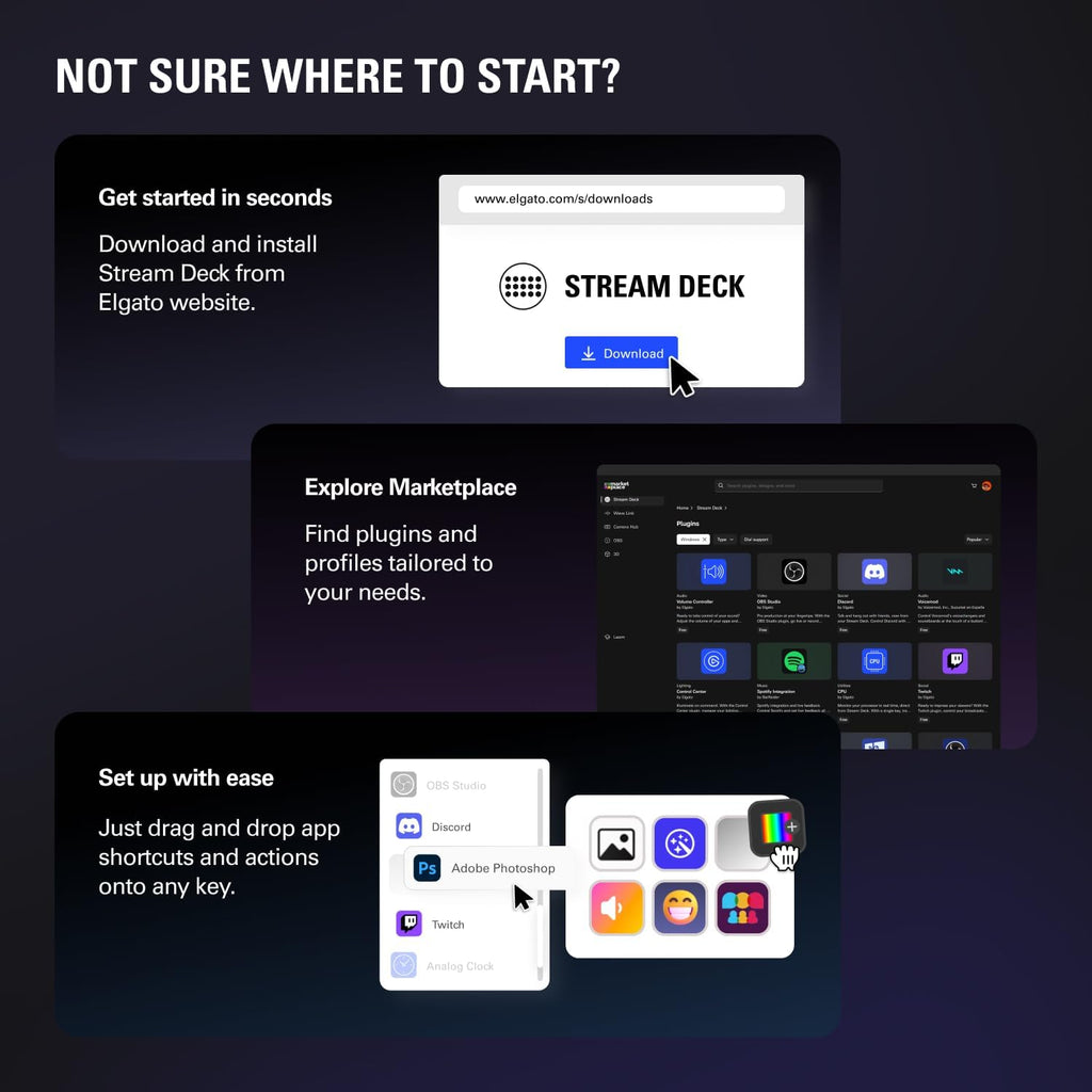 Elgato Stream Deck +, Audio Mixer, Production Console and Studio Controller for Content Creators, Streaming, Gaming, with customizable touch strip dials and LCD keys, works with Mac and PC