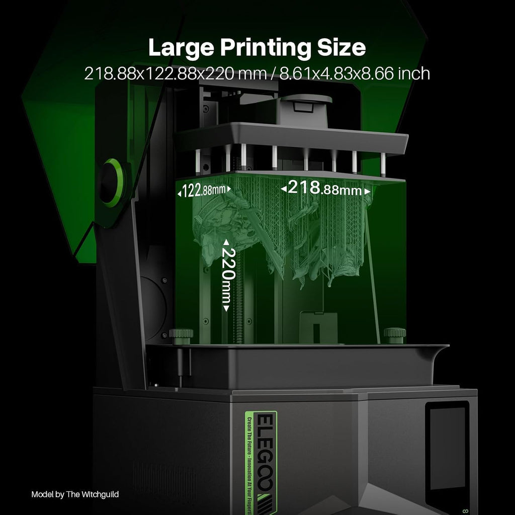 ELEGOO Saturn 4 12K Resin 3D Printer, 10 Inch Mono LCD Resin Printer with Intelligent Mechanical Sensor, Automatic Leveling, Large Printing Size of 218x122x220 mm³/ 8.62 x 4.84 x 8.66 inches