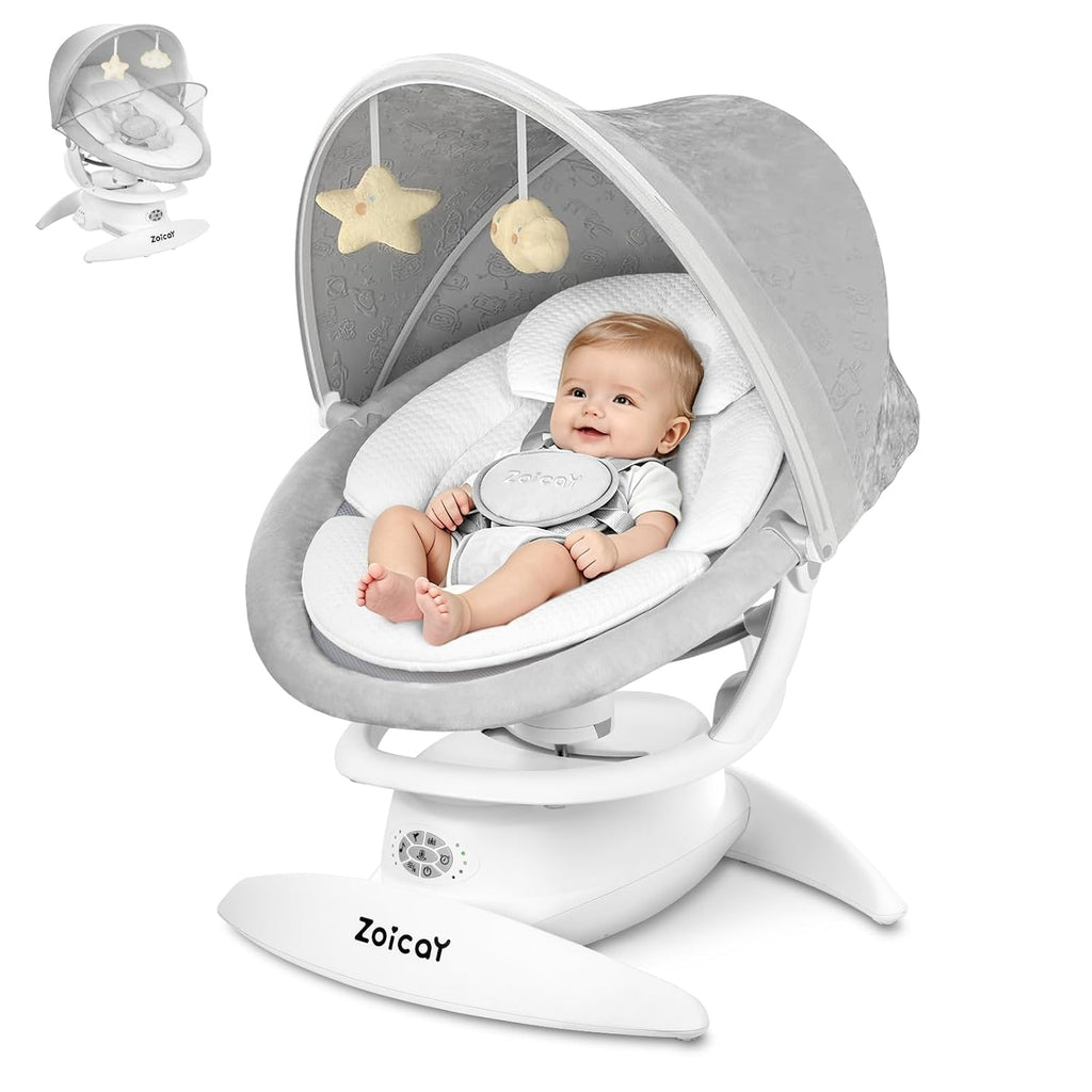 3-in-1 Baby Swing for Infants with Motion Detection, Infant Swing with 5 Speeds & 3 Swing Modes, 12 Melodies, Electric Swing for Baby, Up to 25 lbs, White