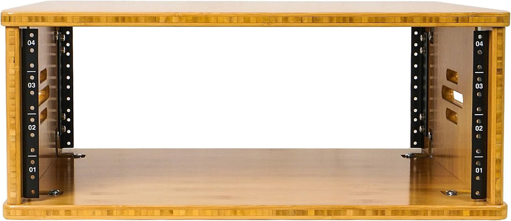 Sound Town DIY 4U Solid Bamboo Studio Rack w/ 14.2' Depth, Ventilation for Recording Room, PA/DJ Pro Audio, Home Audio (STBR-4U)