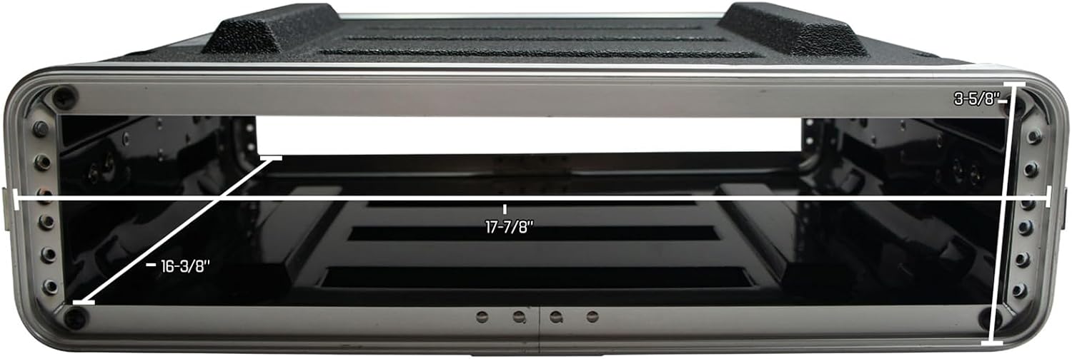 Harmony Audio Cases HCABS2U ABS Molded Plastic 2U Amp Amplifier Effect Case 19' Depth
