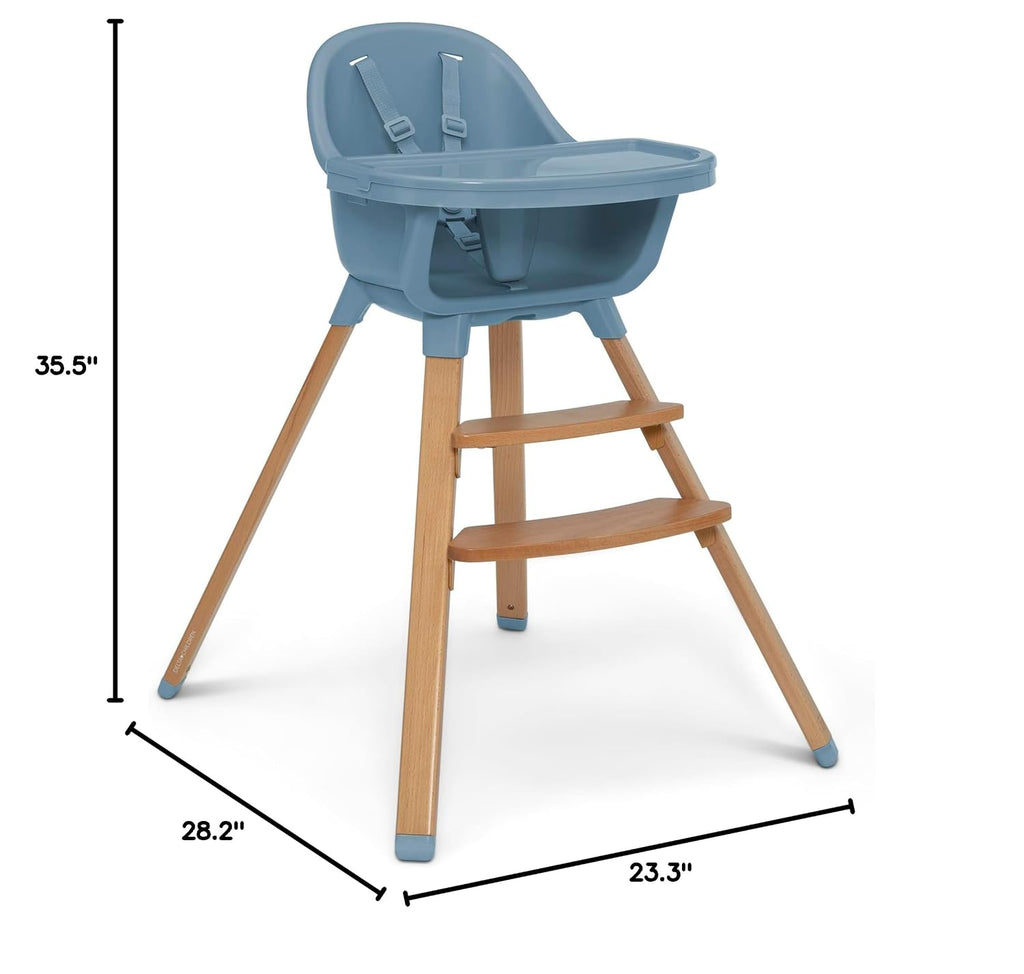 Delta Children - babyGap Otto 3-in-1 High Chair - High Chair Converts to Toddler Dinning Chair and Booster Seat - Dishwasher Safe Meal Tray - FSC-Certified Wood, Blue