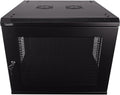 Navepoint 9U Deluxe IT Wallmount Cabinet Enclosure 19-Inch Server Network Rack with Locking Perforated Door 24-Inches Deep Black