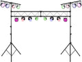 Goplus DJ Light Stand, 14FT Lighting Truss System with 32 Lights Hold 220LBS Capacity, 11-Level Adjustable Heights, T-Bar, Metal Stage Lighting Stand for Portable Audio Stage, Bar, Party, Bands