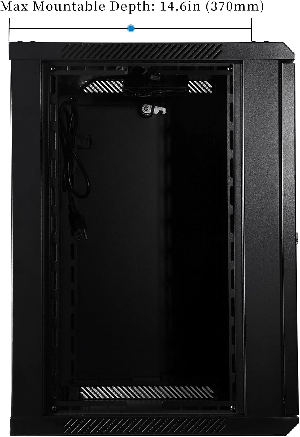 RackPath 12U Wall Mount Network Rack Cabinet – Quiet Cooling Fan, Locking Glass Door, 17.7' Deep (450mm), Removable Locking Side Panels, Fits 19' IT & A/V Equipment