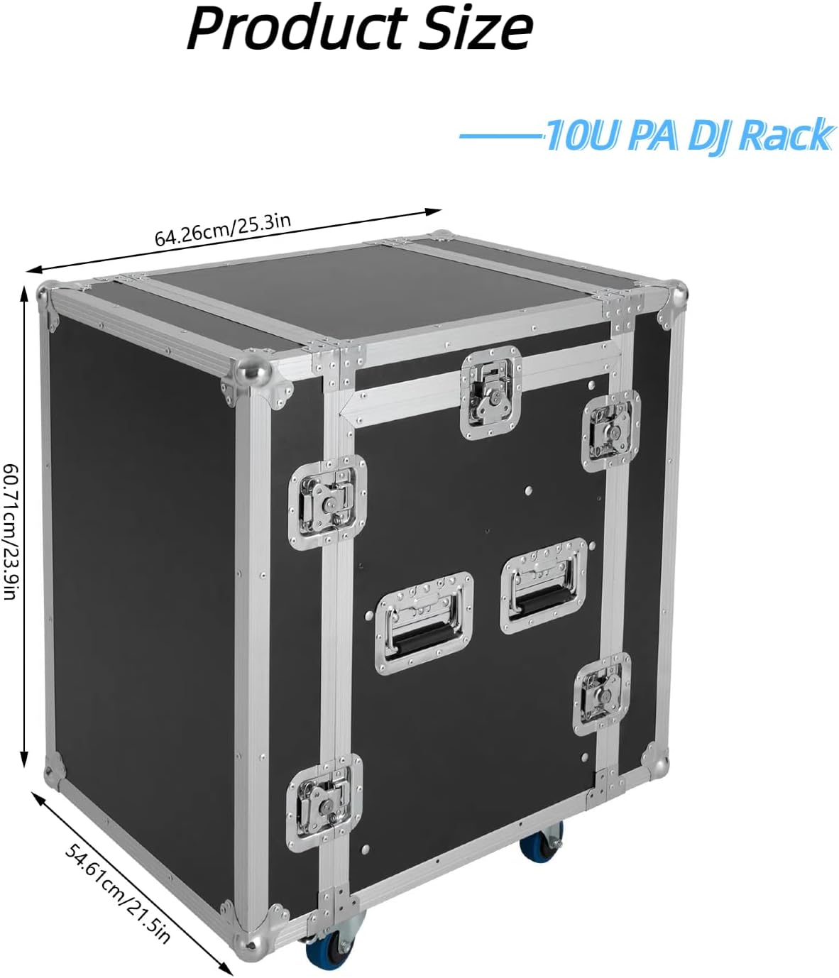 10U PA Server Rack Audio Rack Case 2 Tiers Studio Rack Mobile Flight Case Frame Server Rack DJ Table with Wheels DJ Equipment DJ Rack for Studios Theatres KTVs