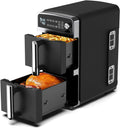 12QT Dual Layer Air Fryer Oven, 6QT×2 Capacity, Vertical 2-Basket Design, 7-in-1 Function with Broil, Roast, Bake, Reheat, Dehydrate, and Air Fry, Family Size, BPA-Free