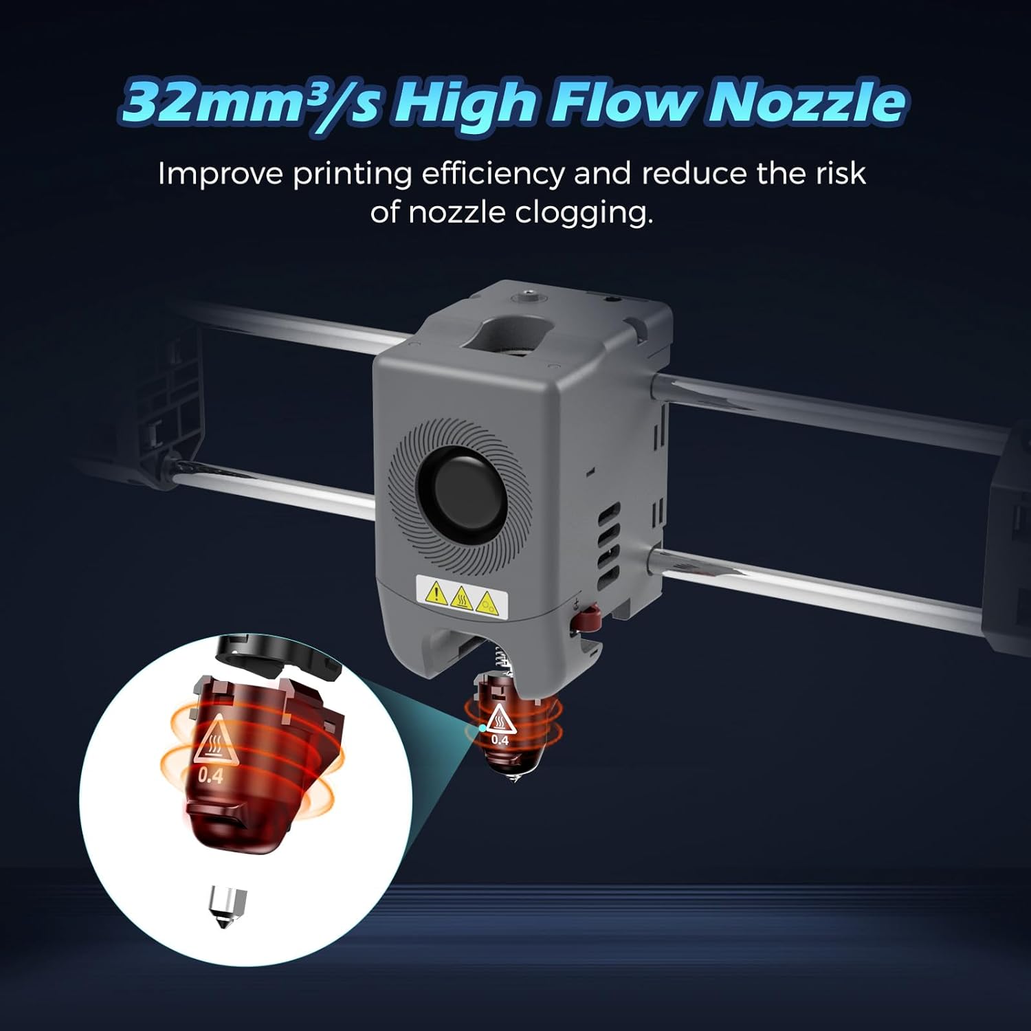 FLASHFORGE Adventurer 5M Nozzle, All Sizes 4-Pack Nozzle Set, 280℃ High Flow 32mm³/s Nozzle for Stable High-Speed Printing, Adventurer 5M Pro Hotend, 3S Quick-Detachable Nozzle