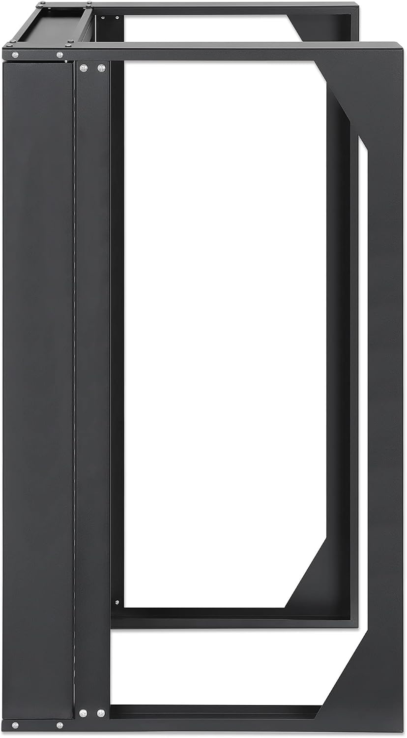 Intellinet 15U 19' 2 Post Open Frame Server Wall Mount Rack - 180 Degree Gate Swing, Flatpacked, Antistatic Powder Coated Steel – for IT Network Equipment & AV Devices – 3 Yr Mfg Warranty – 716208