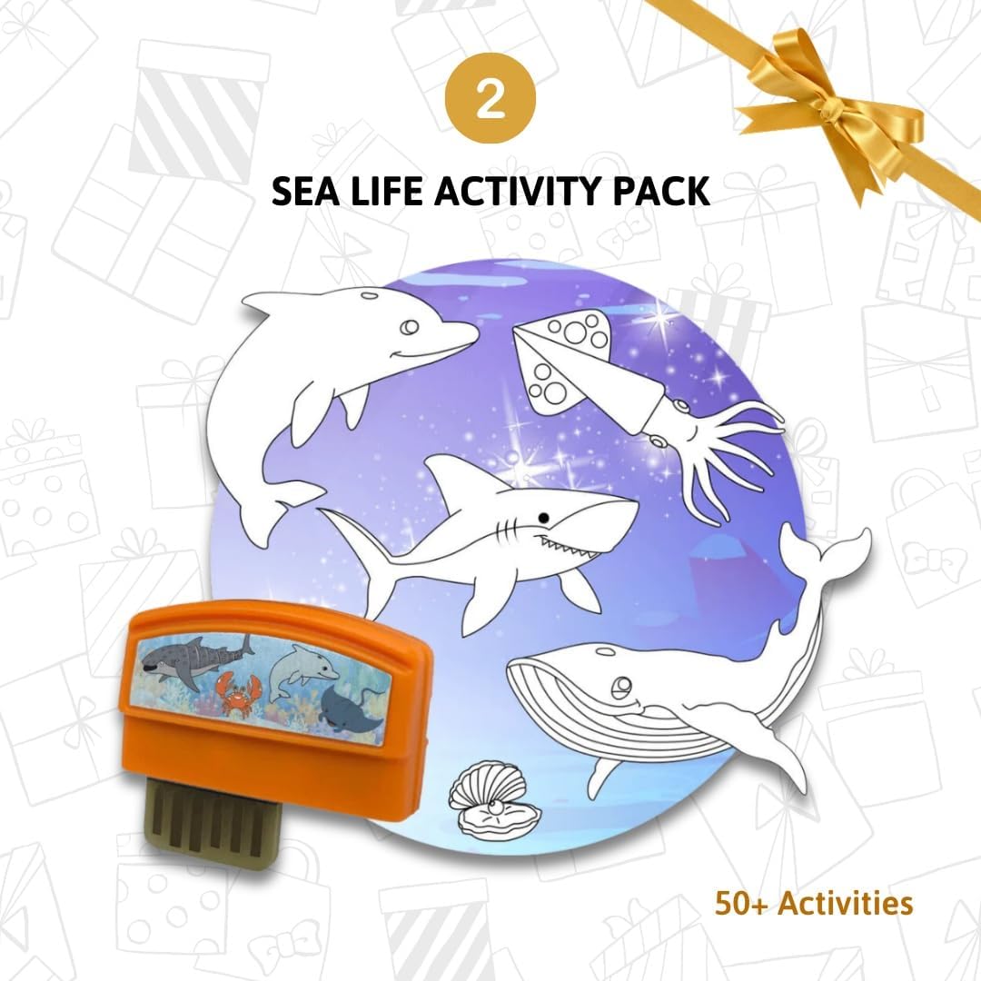 Smart Sketcher 2.0 Drawing Projector Set, 4-in-1 Bundle with Jungle & Ocean Packs, 180+ Activities, Educational Art Toy, Birthday Gift for Kids 5+