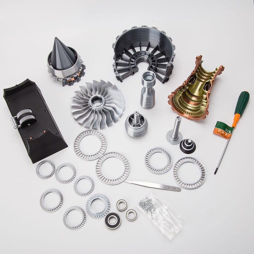 TR900 Turbofan Jet Engine Model-3D Printer Aircraft Engine Kit-1:20 Adjustable Speed Turbojet Engine Model-Mechanical Science Education Toy-Aviation Enthusiast Gift