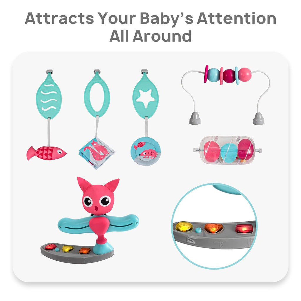 Portable Baby Activity Center Play Center 7-18 Months and Developmental Toys 7-18 Months,Pink