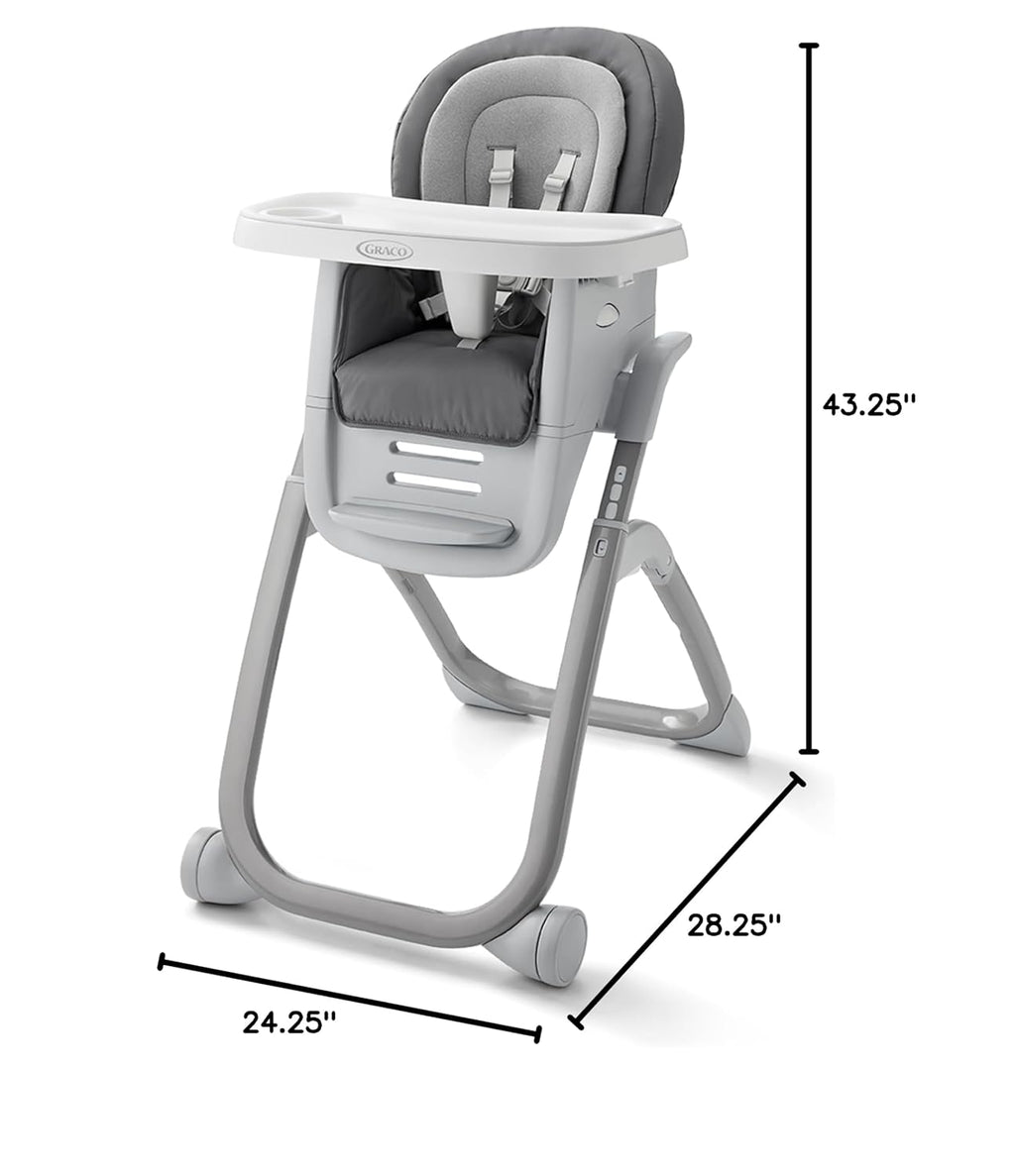 Graco DuoDiner DLX 6-in-1 Convertible High Chair, Infant to Toddler Booster & Youth Stool, Adjustable Height & Recline, Easy Clean Tray Insert, Arlo