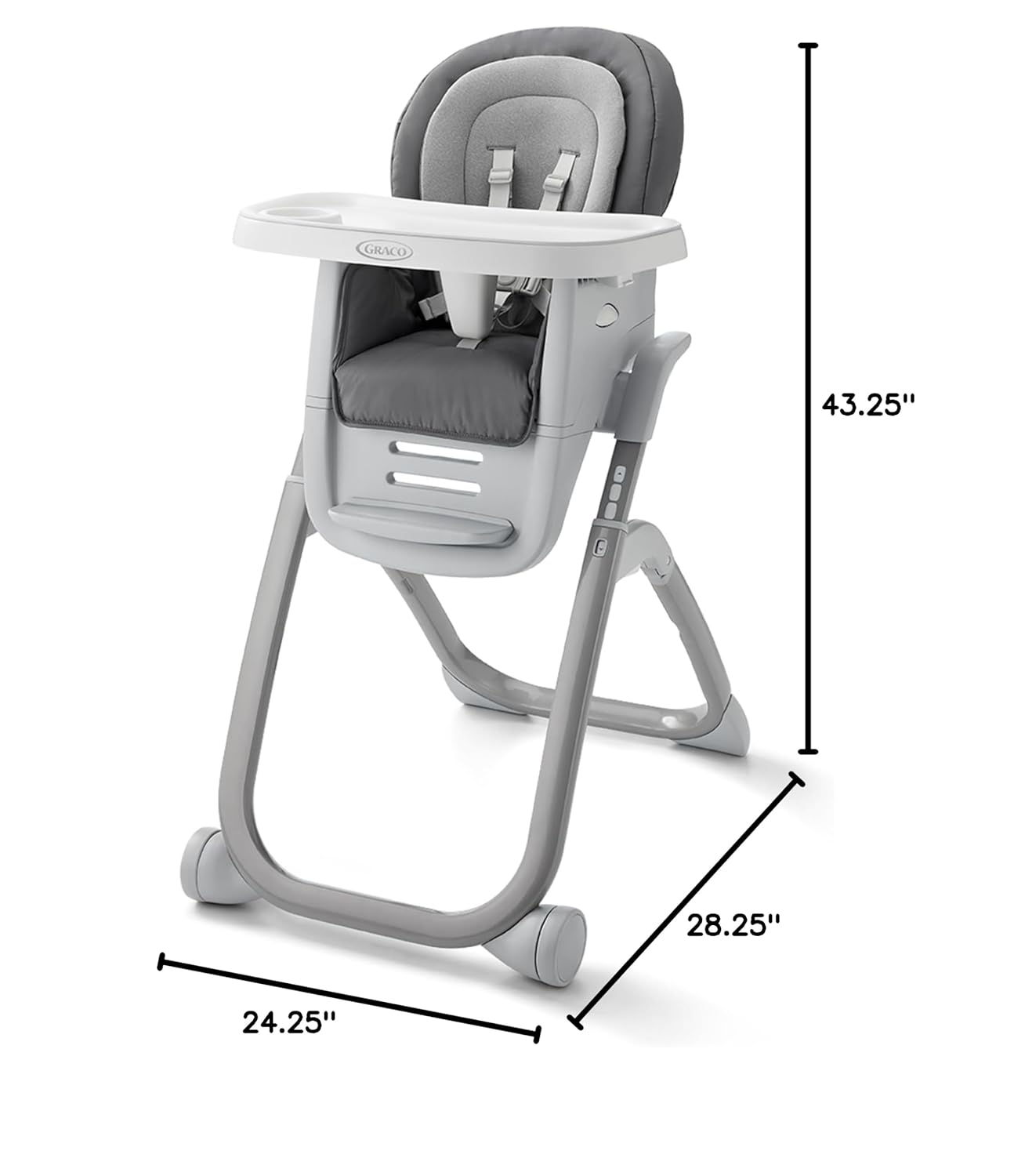 Graco DuoDiner DLX 6-in-1 Convertible High Chair, Infant to Toddler Booster & Youth Stool, Adjustable Height & Recline, Easy Clean Tray Insert, Arlo