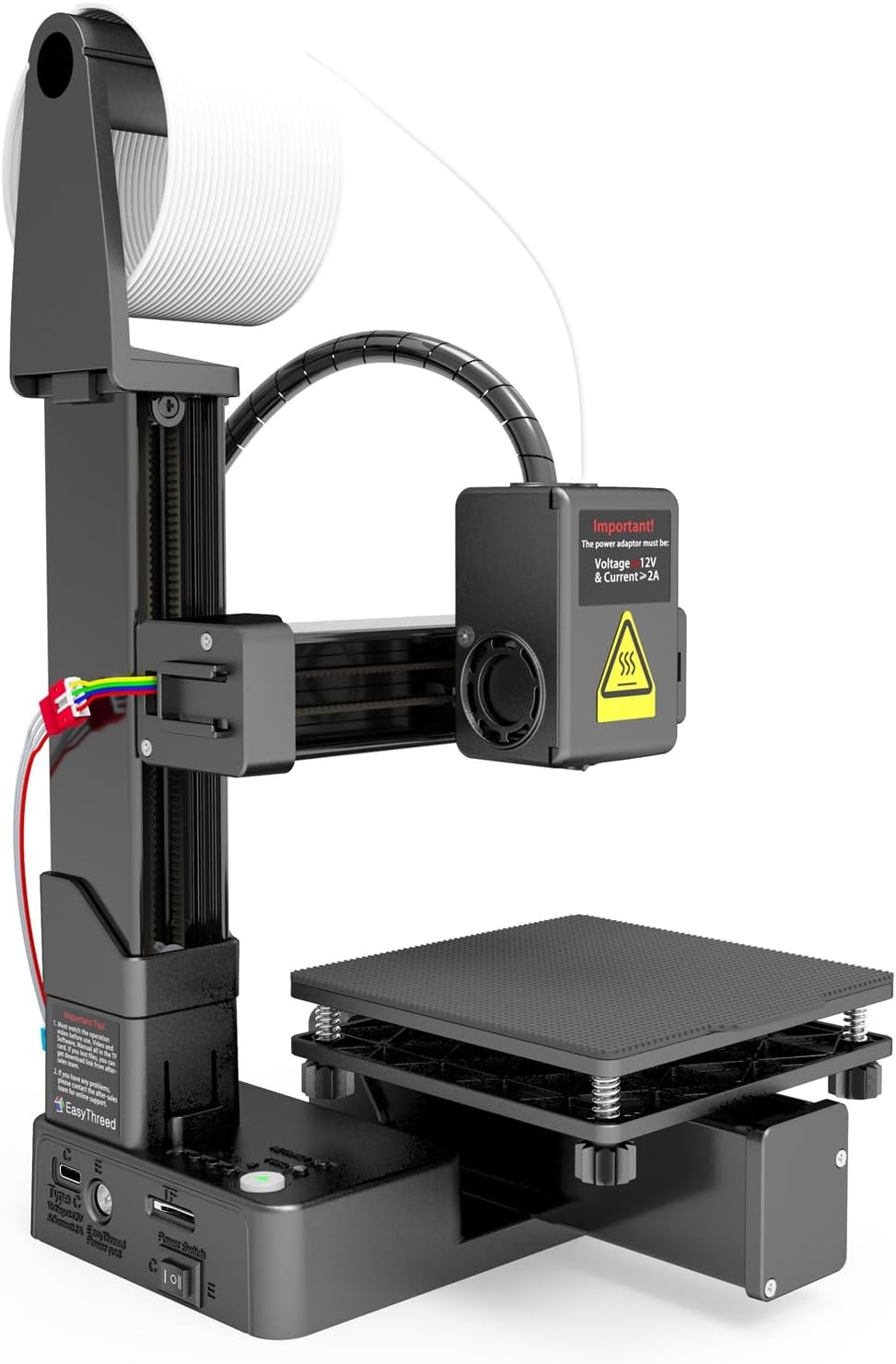 FDM Mini 3D Printer, Frequency Division Multiplexing 3D Printer, Fully Assembled for Beginners, High Precision Printing with TPU PLA (1.75mm), 100X100X100mm (Black)
