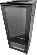27U Server Cabinet Rack Enclosure,with Caster Wheels 2 Server Temperature Fans Locking Glass Door Removable Side Panels 27U Network Cabinet 22' Installation Depth,Standard 19' Equipment