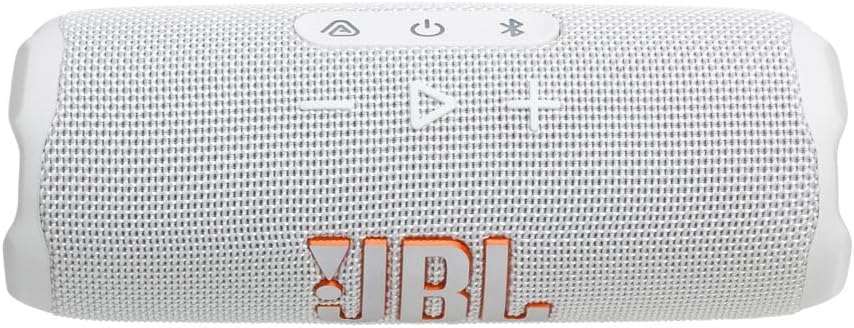 JBL FLIP 7 Waterproof Portable Speaker Bundle with gSport Carbon Fiber Case (White)