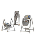 Multi Functional All in 1 Baby High Chair Swings for Infants Foldable Rocking 8 Level Height Adjustment Eco Friendly Washable PU Cushion Ultimate Baby Feeding Chair (Gray)