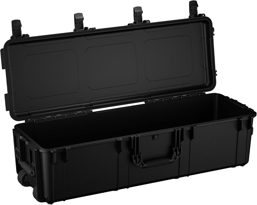 Condition 1 45' Empty Waterproof Hard Case w/Wheels – Lockable, TSA Approved Gear Storage Long Trunk, IP67-Rated Waterproof, Stackable, Rugged Travel Case – Black, Made in USA, 44.52'x16.30'x12.90'