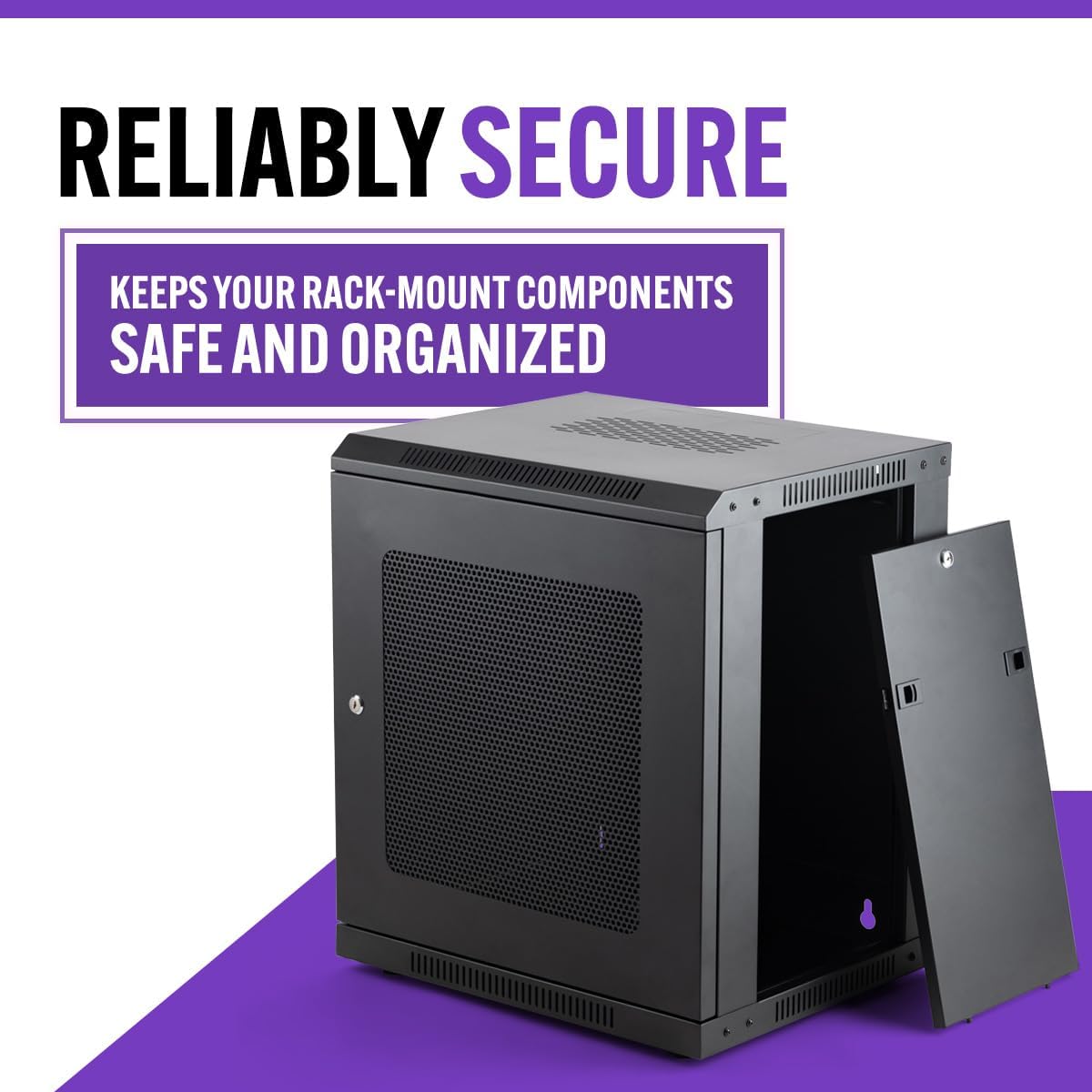 On-Stage RKD1200 12U Wall-Mount Knock-Down Rack, Enclosed Steel Cabinet for Rack-Mount Components, Black (RKD1200)