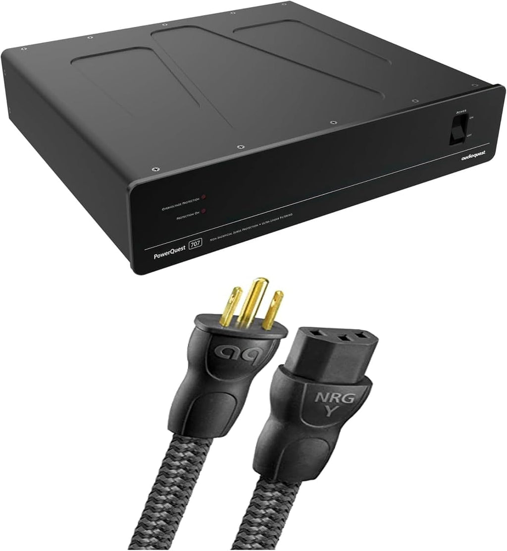 AudioQuest PQ707NA PowerQuest 707 12 Outlet Surge Protector with an AudioQuest NRGY3US01 1.0M Low-Noise AC Power Cable (2023)