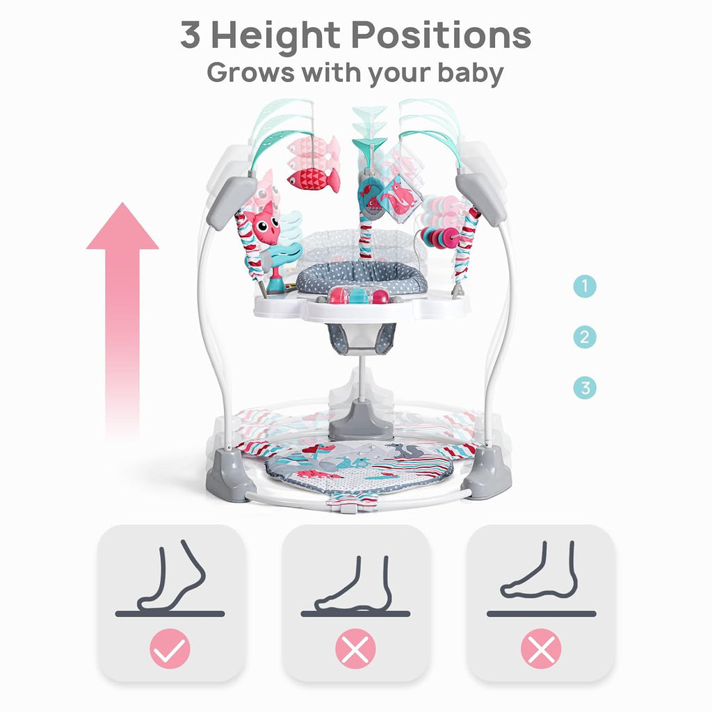 Portable Baby Activity Center Play Center 7-18 Months and Developmental Toys 7-18 Months,Pink