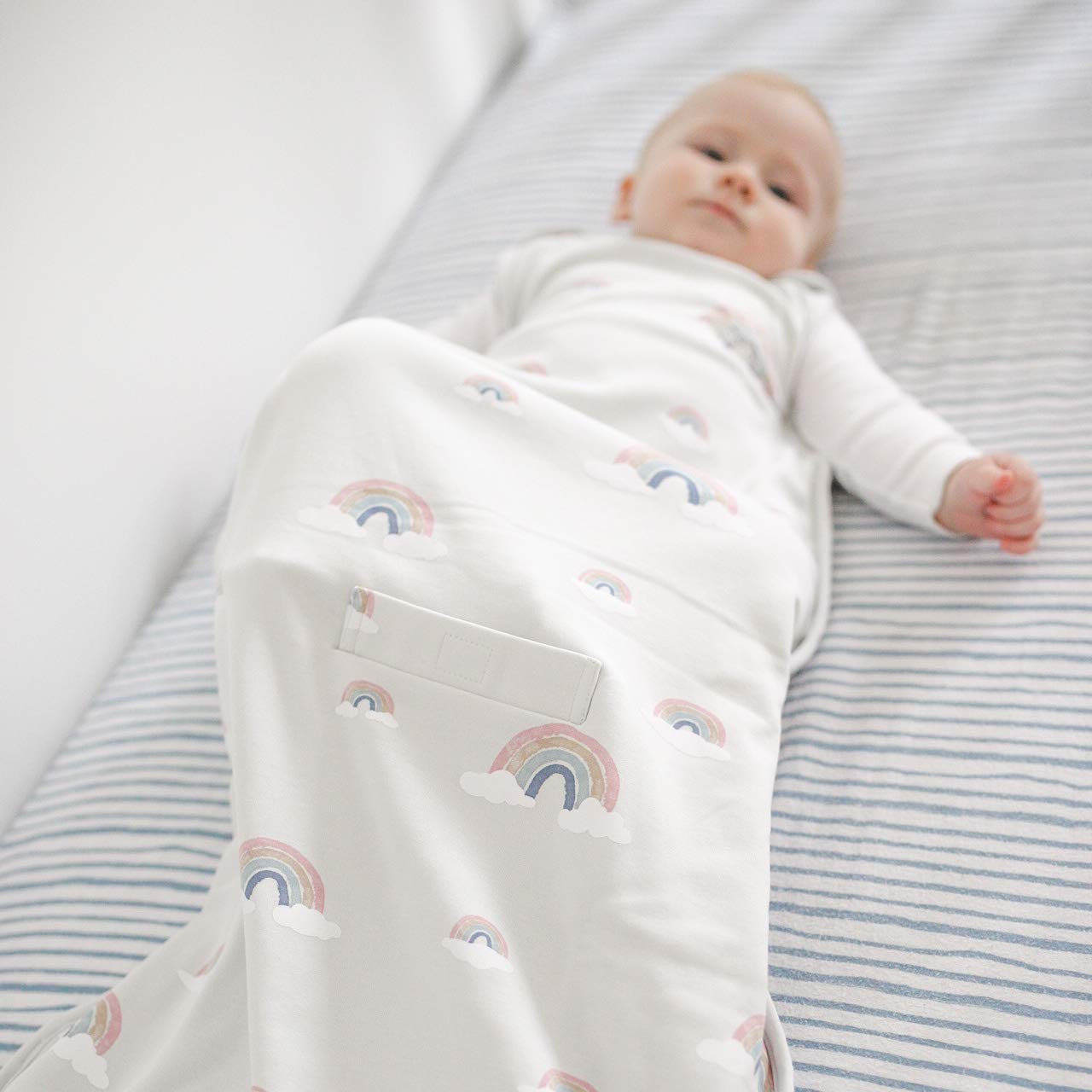 Woolino 4 Season Ultimate Baby Sleep Sack, Merino Wool Baby Sleeping Bag, Organic Cotton Outer, Adjustable 2-24 Months Size Fits Infants & Toddlers - Rainbow