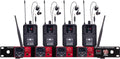 Galaxy Audio Quad Wireless in-Ear Monitor System, 508-535 MHz Frequency Range, 4-Transmitter 1U Rackmount Unit, 16 Selectable UHF Channels, Includes 4 Bodypack Receivers and EB5 Earbuds - AS4400M3